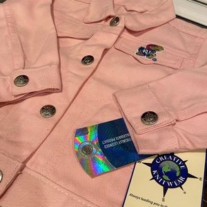 Kansas University (KU) 2T pink denim jacket